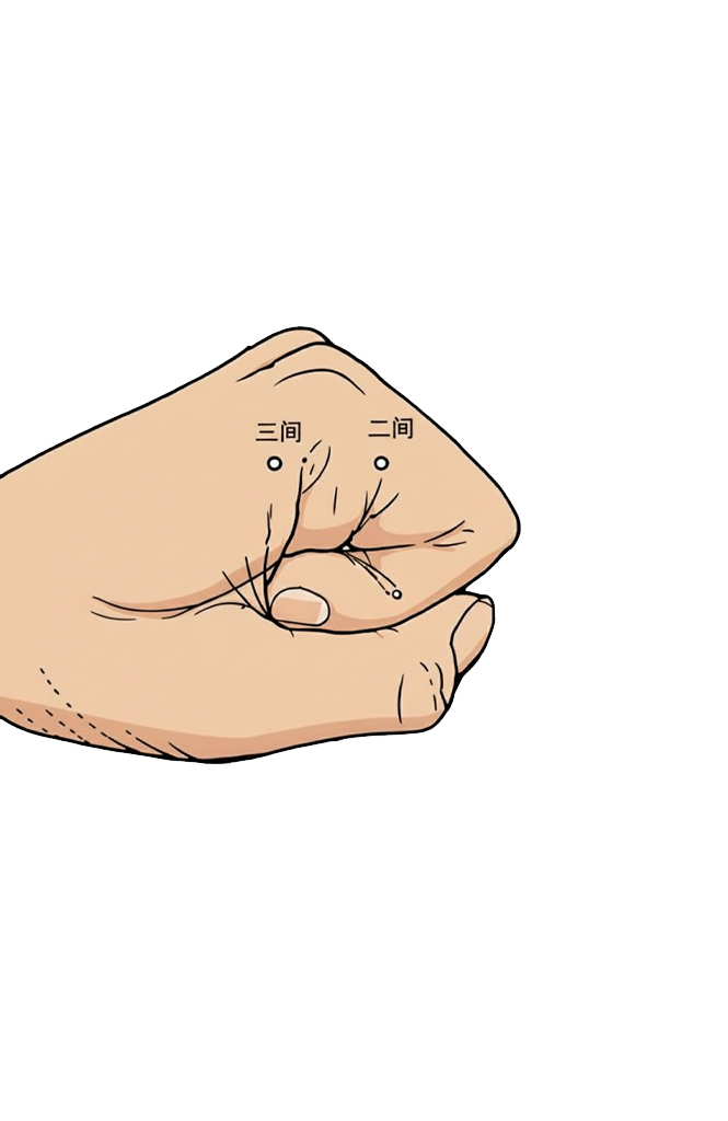 二间穴 / LI-2 / Erjian  / Second Space Point / 荥穴  Ying-Spring Point