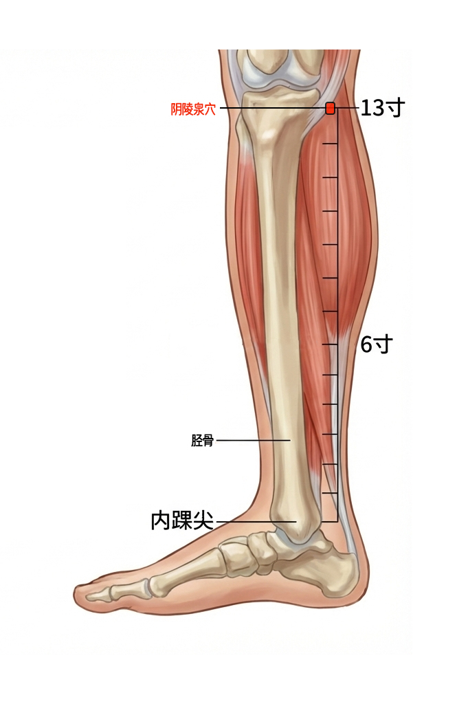 阴陵泉穴 / SP-9 / Yinlingquan / Mound Spring / 足太阴脾经 &middot; 合穴（He Point / He-Sea Point）